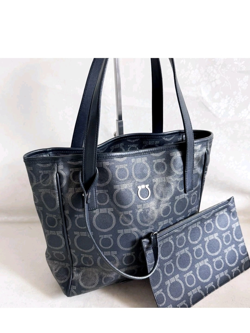 Salvatore Ferragammo Tote Bag with Matching Pouch